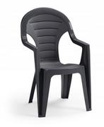 Fotele i krzesła ogrodowe - ALLIBERT Krzesło ogrodowe Bonaire CE, grafitowe, 56x57x93 cm - miniaturka - grafika 1