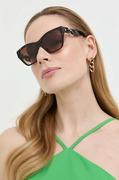 Okulary przeciwsłoneczne - Emporio Armani okulary przeciwsłoneczne damskie kolor brązowy - miniaturka - grafika 1