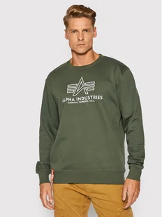 Alpha Industries Bluza Basic 118302 Zielony Regular Fit - Bluzy męskie - miniaturka - grafika 1