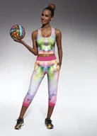 Legginsy - Damskie spodnie dresowe 3/4, Bas Bleu - miniaturka - grafika 1