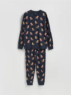 Reserved - Dwuczęściowa piżama ze świątecznym motywem - granatowy - Moda i Uroda OUTLET - miniaturka - grafika 1