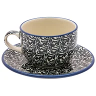 Filiżanki - FILIŻANKA do herbaty kawy 200 ml ze spodkiem - Ceramika Artystyczna Bolesławiec - miniaturka - grafika 1