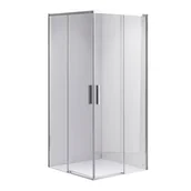 Kabiny prysznicowe - Chromowana kabina prysznicowa kwadratowa Super Slim Nova 90x90 drzwi rozsuwane - miniaturka - grafika 1