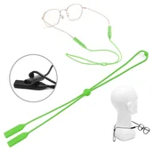 Akcesoria do okularów - Silikonowy sznureczek gumka do okularów z regulacją - ZIELONY - miniaturka - grafika 1