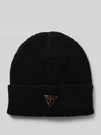 Czapki damskie - Czapka beanie z aplikacją z logo - miniaturka - grafika 1