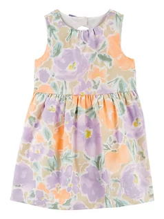 Sukienki i spódniczki dla dziewczynek - Carter's Sukienka w kolorze pomarańczowo-fioletowo-beżowym ze wzorem - grafika 1