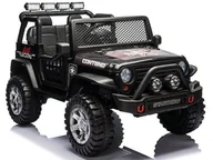 Pojazdy elektryczne dla dzieci - Auto Jeep Wojskowy 4x45W 12V Ekoskóra Piankowe Koła Pilot Lakier Czarny - miniaturka - grafika 1