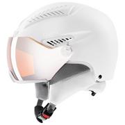 Kaski narciarskie - Uvex hlmt 600 Visor Kask, all white mat 55-57cm 2020 Kaski narciarskie S5662365005 - miniaturka - grafika 1