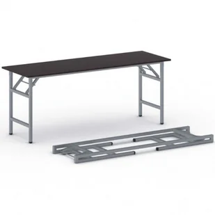B2B Partner Stół konferencyjny FAST READY z srebrnoszarym stelażem, 1700 x 500 x 750 mm, wenge 499253 - Stoły i stoliki do biura - miniaturka - grafika 1