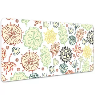 Mata z nadrukiem na biurko Kwiaty i Serca 100x50 cm, Dywanomat - Podkładki na biurko Mata z nadrukiem na biurko Kwiaty i Serca 100x50 cm, Dywanomat - Podkładki na biurko - miniaturka - grafika 1