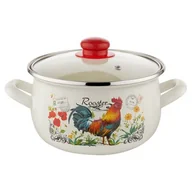Garnki - Fl1 GARNEK EMALIOWANY PYZA Z/P DEKOR KOGUCIK 18CM 2,8L 011-GAR-502/AV/18/KOG - miniaturka - grafika 1