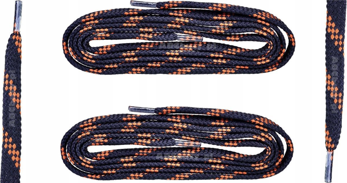 Sznurówki GRANATOWO-BRĄZOWE Sznurowadła 150 cm TREKKINGOWE 9 PŁASKIE G12-58