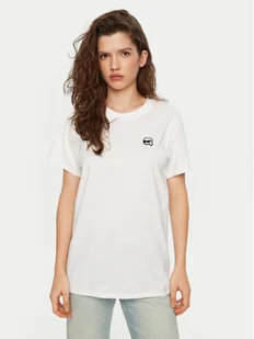 KARL LAGERFELD T-Shirt A1W17025 Biały Relaxed Fit - Koszulki i topy damskie - miniaturka - grafika 1