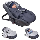 Śpiworki dla dzieci - Culbaby, Śpiworek Myszka do nosidła fotelika gondoli ortalion grafit minky szary - miniaturka - grafika 1