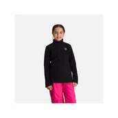 Bluzy narciarskie - Polar narciarski dla dzieci Rossignol Girl 1/2 Zip Fleece czarny - miniaturka - grafika 1