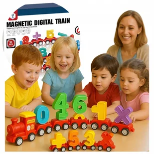 Klocki Magnetyczne Konstrukcyjne Zestaw Edukacyjne Pociąg 31el Liczby 164a - Klocki Klocki Magnetyczne Konstrukcyjne Zestaw Edukacyjne Pociąg 31el Liczby 164a - Klocki - miniaturka - grafika 1
