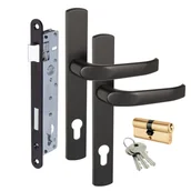 Akcesoria do ogrodzeń - Zestaw zamknięcia do furtki antracytowy aluminiowy 5905309201927 - miniaturka - grafika 1