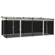 Altany ogrodowe - vidaXL Altanka ze ścianami z siatki, kremowa, 6x3 m, stal - miniaturka - grafika 1