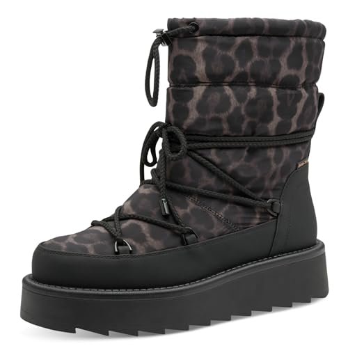 Tamaris Damskie buty WL Lace Boot 1-26846-45 śniegowce, czarne/panterka, 38 EU, Black Leopard, 38 EU