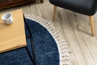 Dywany - Dywan BERBER 9000 koło granat Frędzle berberyjski marokański shaggy niebieski koło 120 cm - miniaturka - grafika 1