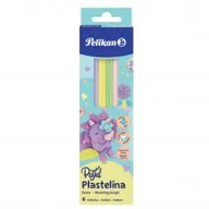 Masy plastyczne - Pelikan Plastelina Pastel 6 kolorów - miniaturka - grafika 1