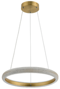 Lampy sufitowe - Vigo - lampa wisząca 1 płomienna LED złoty galwanizowany - miniaturka - grafika 1