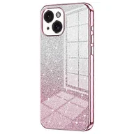 Etui i futerały do telefonów - Kompatybilny z etui na telefon komórkowy iPhone 15 Precyzyjna osłona TPU z wycięciem w kolorze gradientu brokatu zapobiegająca upadkom Różowy - miniaturka - grafika 1