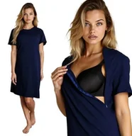 Piżamy ciążowe - Formommy Koszula Nocna Ciążowa Do Karmienia Na Zamki Granatowa 4XL - miniaturka - grafika 1