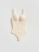 Body - Reserved - Koronkowe body - złamana biel - miniaturka - grafika 1