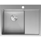 Zlewozmywaki - Mexen Exar zlewozmywak stalowy 1-komorowy z ociekaczem lewy 620 x 480 mm, inox HC - 6431621005L-01HC - miniaturka - grafika 1