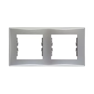 Schneider Electric Ramka podwójna SEDNA aluminium - Wyłączniki światła i elektryczne - miniaturka - grafika 1