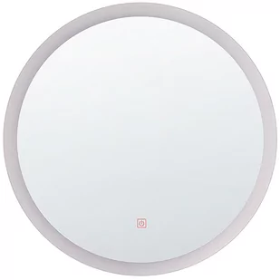 Beliani Lustro ścienne LED 58 cm srebrne YSER - Lustra - miniaturka - grafika 1