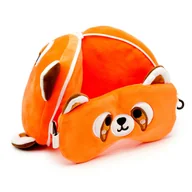 Akcesoria do bielizny - Relaxeazzz Panda pomarańczowa Pluszowy Zestaw: Podszuka + Opaska Na Oczy - miniaturka - grafika 1