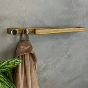 Wieszaki łazienkowe - Nowoczesny dębowy wieszak na ręczniki - miniaturka - grafika 1