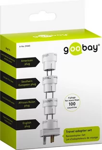 Goobay Adapter podróżny Zestaw Usa Eu Gb Afr. - Adaptery i przejściówki - miniaturka - grafika 1
