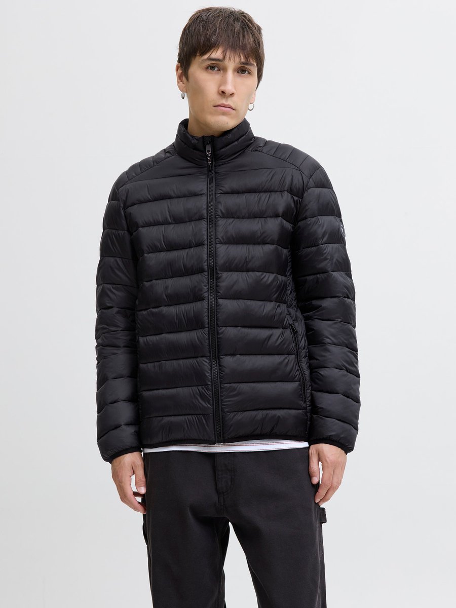 Jack&Jones męska kurtka puchowa JJEBRADLEY LIGHT PUFFER COLLAR NOOS 12280971 BLACK-L