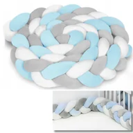 Ochraniacze do łóżeczka - Ochraniacz Do Lozeczka Warkocz Otulacz Wyprawka Pleciony 300 Cm Niebieski - miniaturka - grafika 1