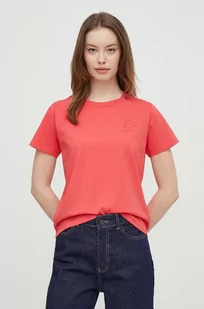 Pepe Jeans t-shirt bawełniany damski kolor czerwony - Koszulki sportowe damskie - miniaturka - grafika 1