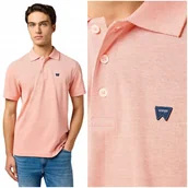 Koszulki męskie - Wrangler REFINED POLO SHIRT Orange neonowa bawełniana polówka małe logo 3XL - miniaturka - grafika 1