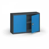 Pozostałe wyposażenie warsztatu - KOVONA Szafa metalowa, 800 x 1200 x 400 mm, 1 półki, antracyt/niebieska C37010.2.O3.24B2B - miniaturka - grafika 1