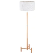 Lampy stojące - Lampa podłogowa stojąca Supra brązowo-biała 1xE27x15W wym: 155 x 45 x 45 cm metal Alfa - miniaturka - grafika 1