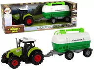 Samochody i pojazdy dla dzieci - Traktor dla Dzieci z Przyczepką Cysterna Autko Farma Import LEANToys - miniaturka - grafika 1