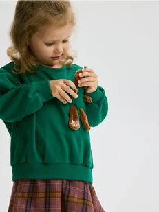 Reserved - Bluza z aplikacją 3d - zielony - Bluzy dla dziewczynek - miniaturka - grafika 1