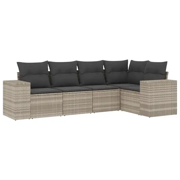 Modułowy zestaw mebli ogrodowych jasnoszary z poduszkami 62x62x69 cm