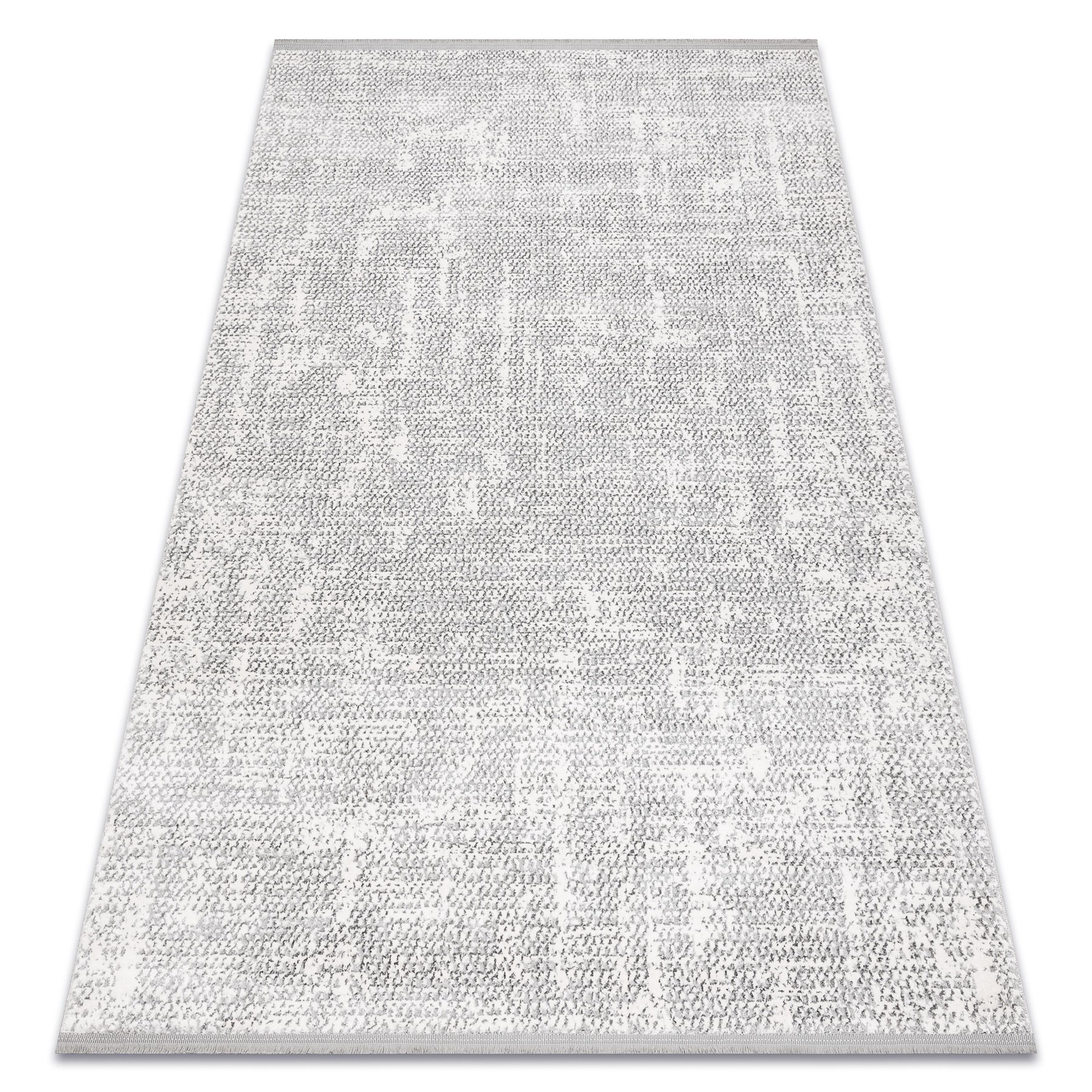 Dywan TULS nowoczesny, strukturalny, frędzle 51325 Melanż kość słoniowa / szary 180x270 cm