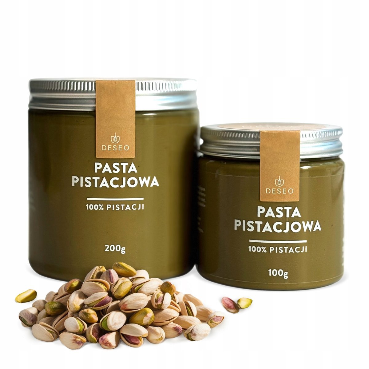 PASTA PISTACJOWA 100% - 300g ŚWIEŻA, NATURALNA DESEO (200g + 100g)