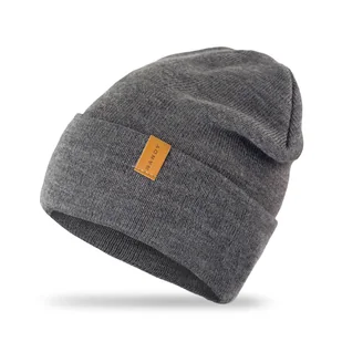 Nandy, Czapka męska z wywinięciem, szara - Czapki męskie - miniaturka - grafika 1