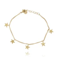 Bransoletki - Bransoletka na rękę stal chirurgiczna pozłacana 14k złotem BST1347 - miniaturka - grafika 1