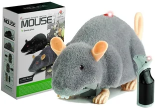 Mysz Sterowana Pilotem R/C Na Kółkach Duża Szara - Zabawki zdalnie sterowane - miniaturka - grafika 6