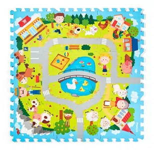 Plastica Puzzle piankowe Wioska, 9 elementów, 90 x 90 cm - Zabawki interaktywne dla dzieci - miniaturka - grafika 1
